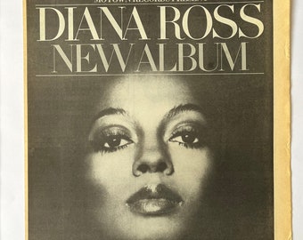 Diana Ross, In Concert. Rare, original, authentic, vintage poster from 1975