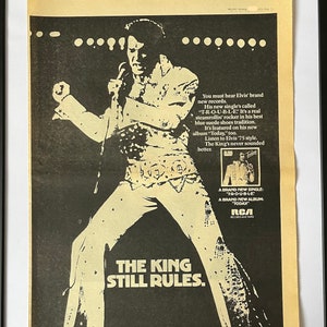 Elvis Presley, T-R-O-U-B-L-E. Rare, original, authentic, vintage poster from 1975