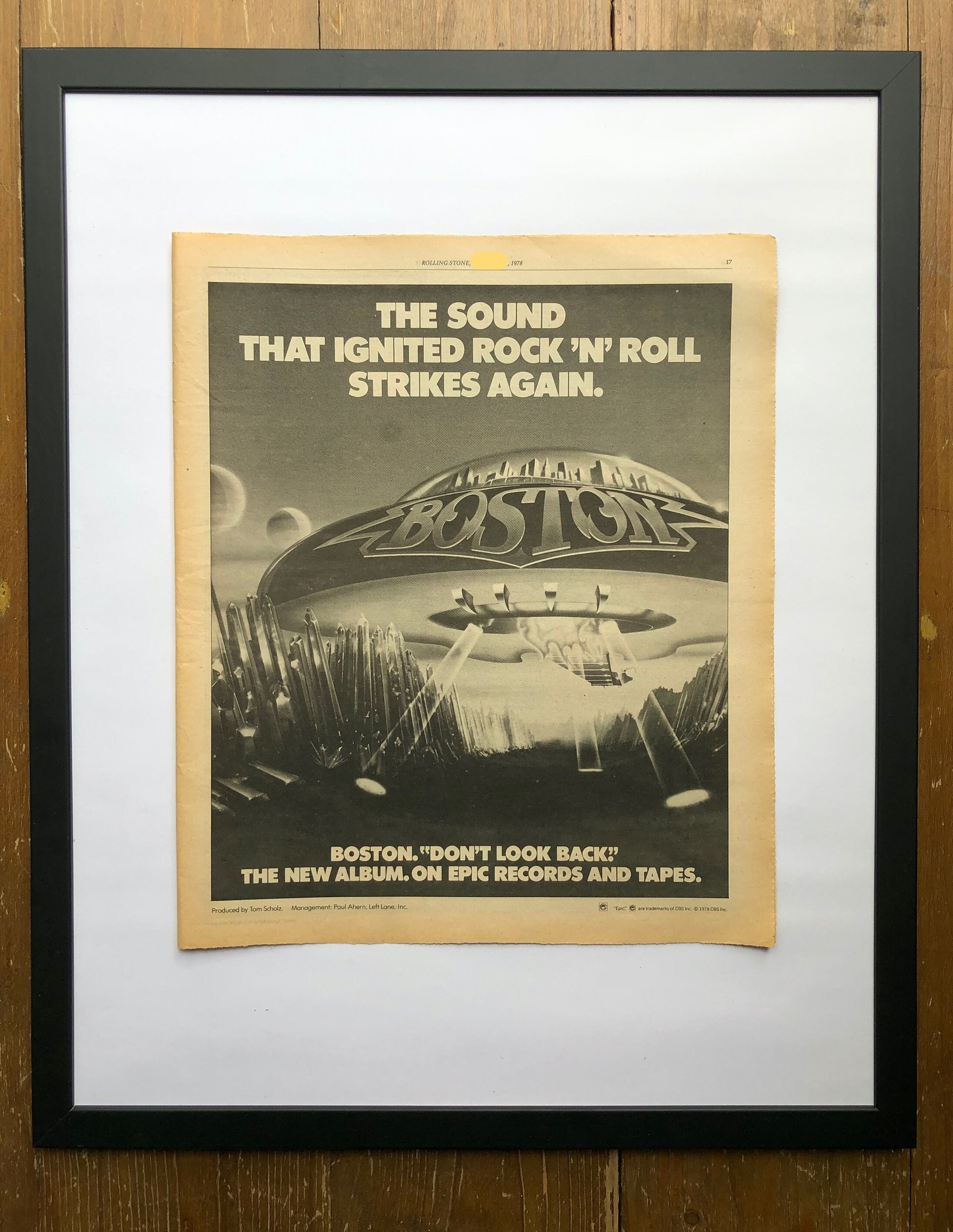 ボストン/ドント ルック バック 1978年 非売品 プロモーションポスター