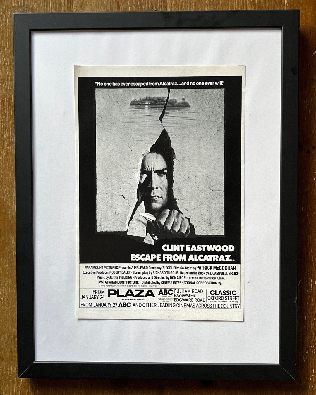アルカトラズからの脱出 USオリジナル映画ポスター アルカトラズからの脱出。1979 年の希少でオリジナル、本物の