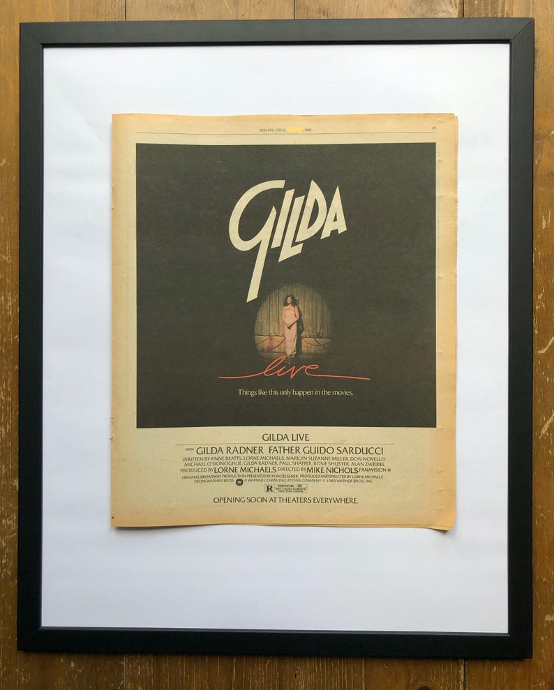 Gilda Live. Rare, original, authentic, vintage poster from 1980 image 1
