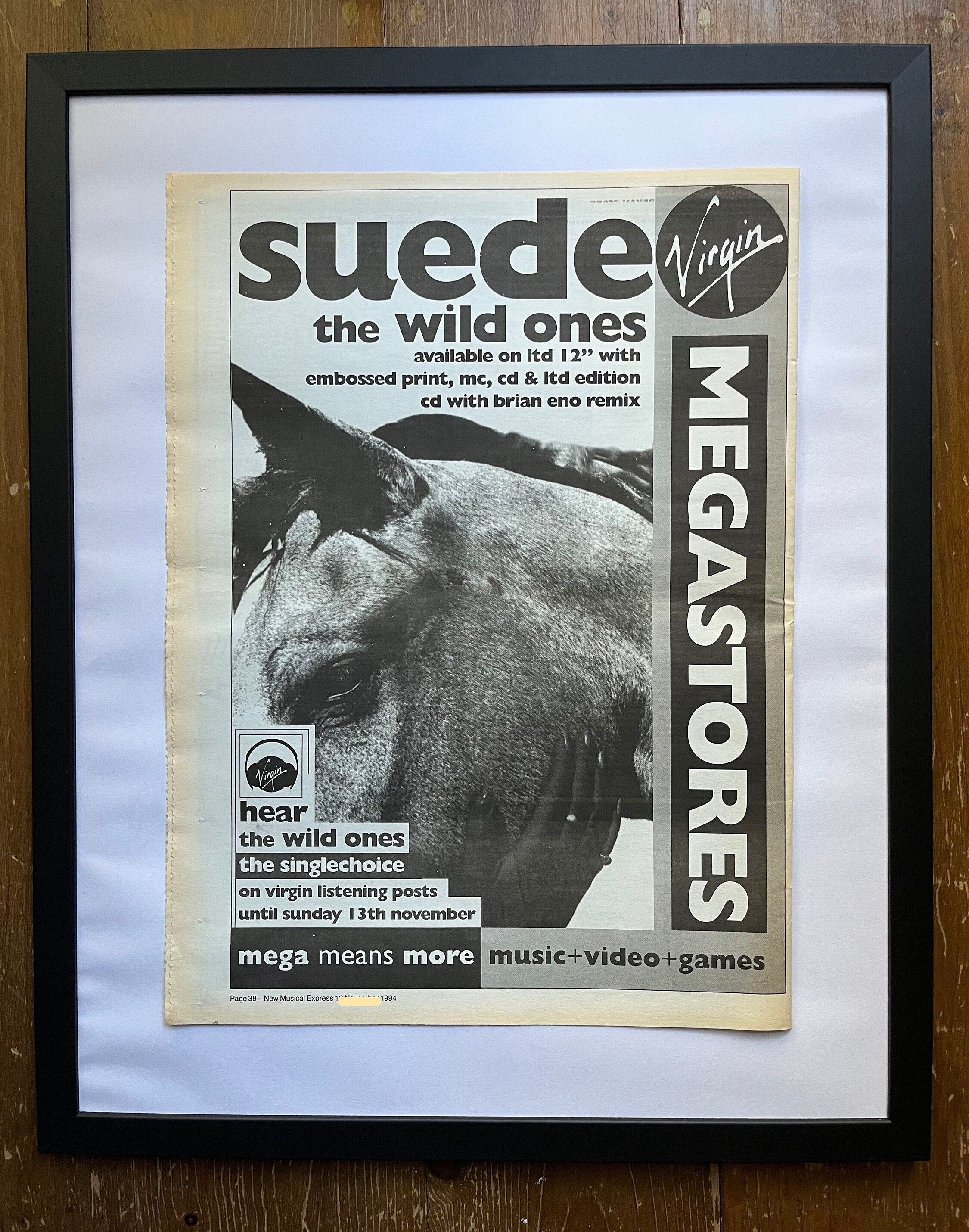Suede, the Wild Ones. Rare, Original, Authentic, Vintage Poster