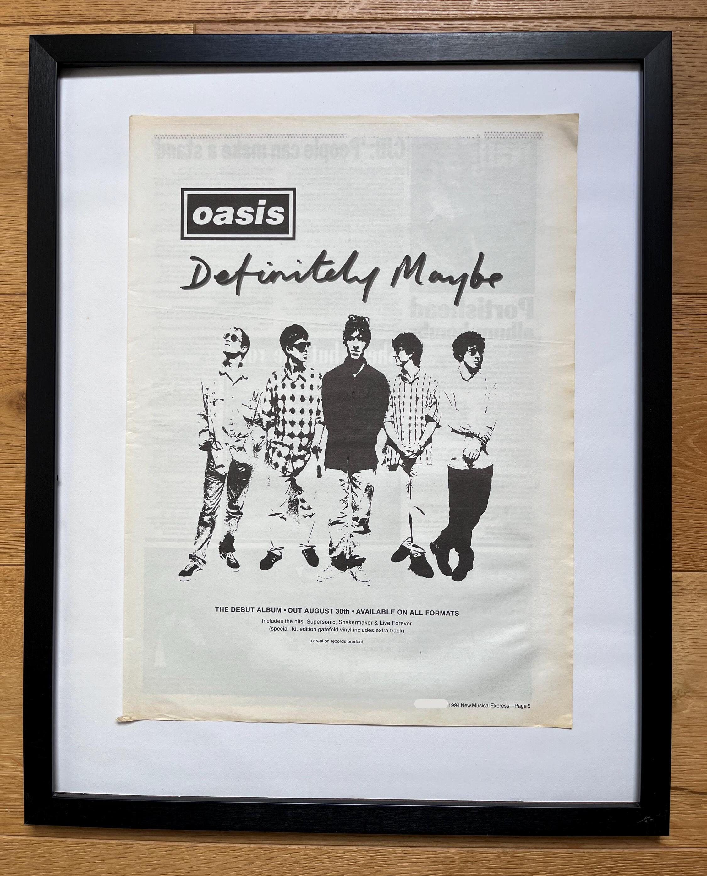 Oasis, Definitely Maybe. Rare, original, authentic, vintage poster