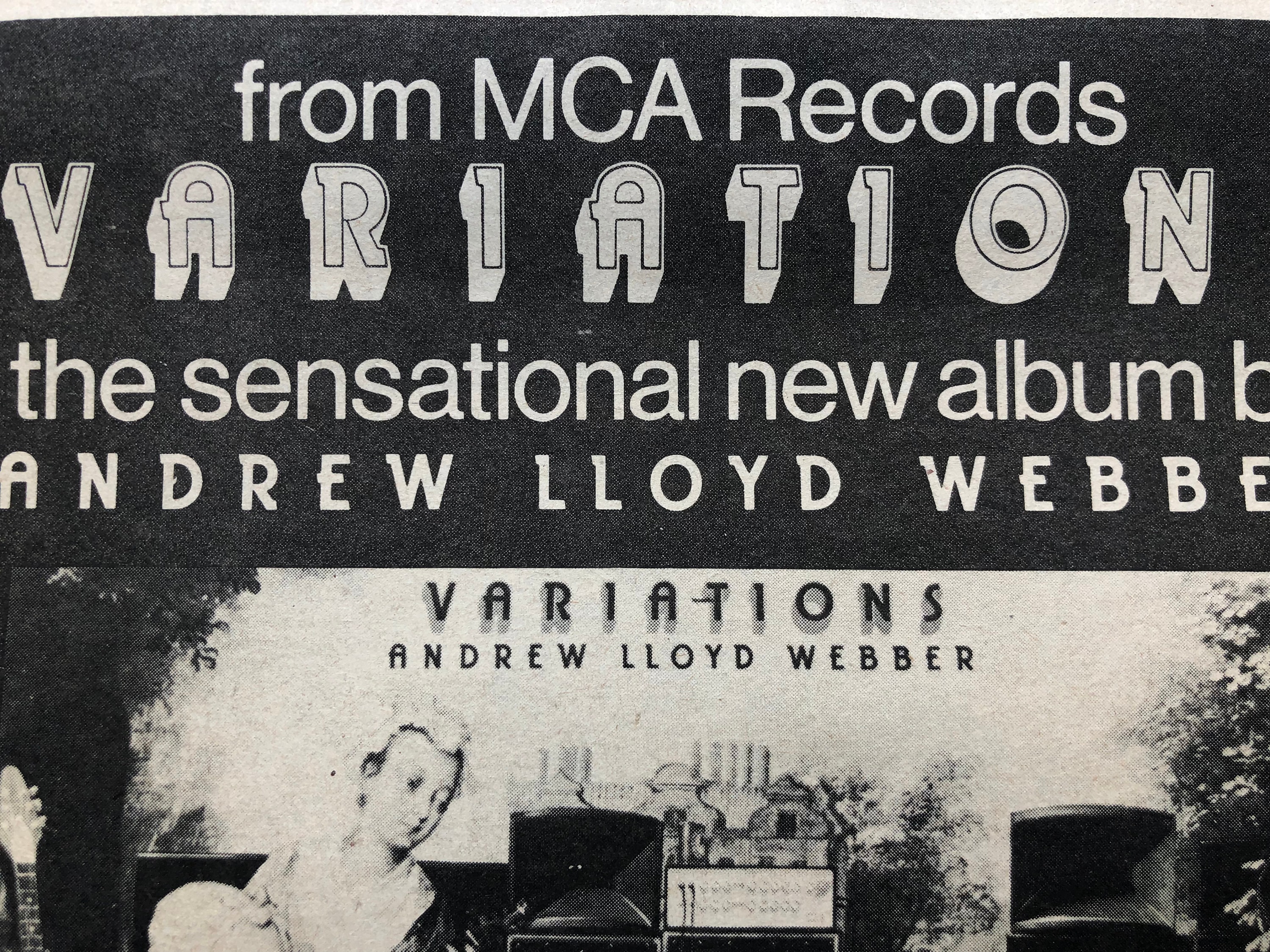 Andrew Lloyd Webber, Variations. Rare, Original, Authentic, Vintage Poster  From 1978 - Etsy