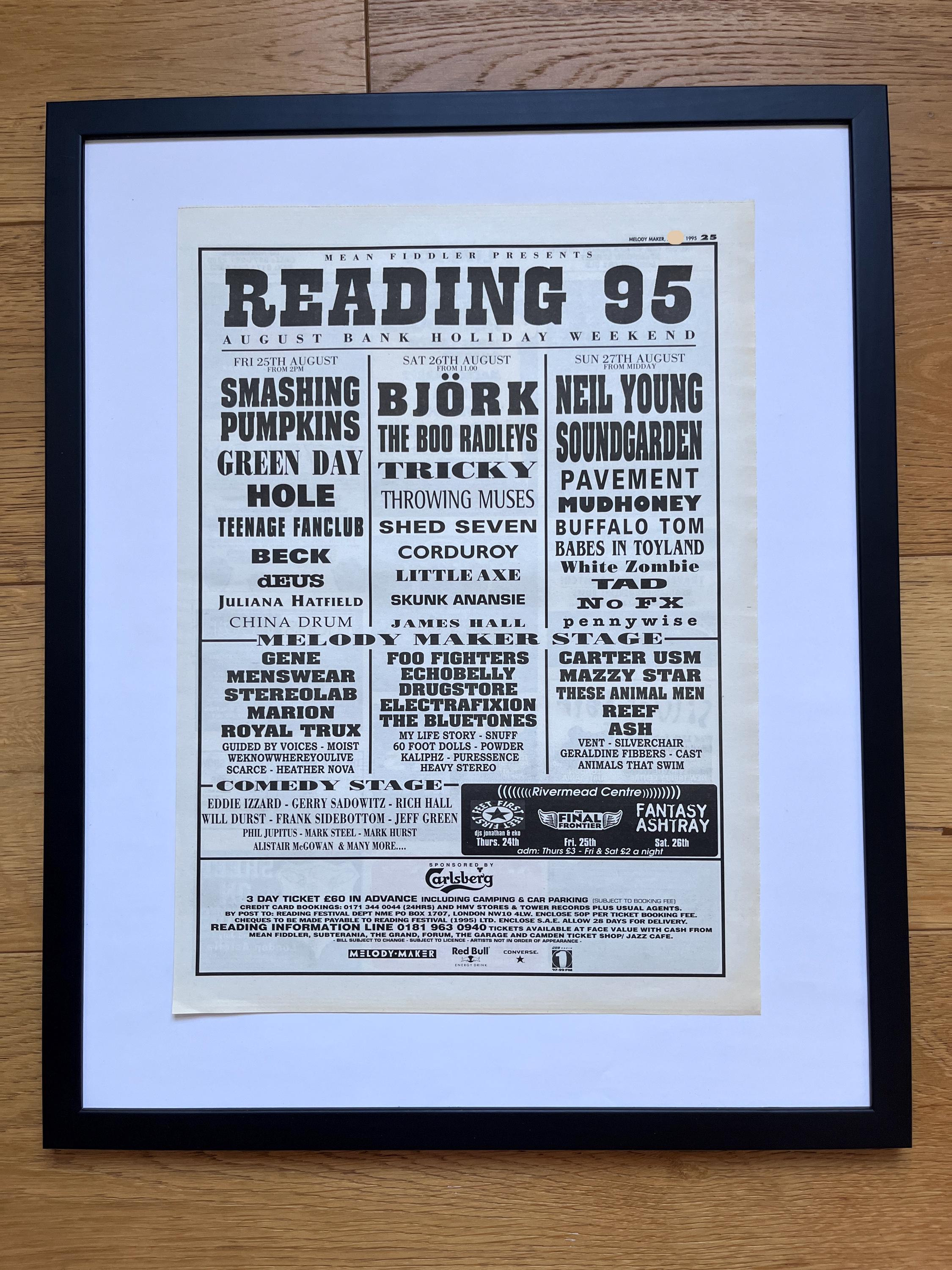 Reading Festival 1995. Rare, Original, Authentic, Vintage Poster