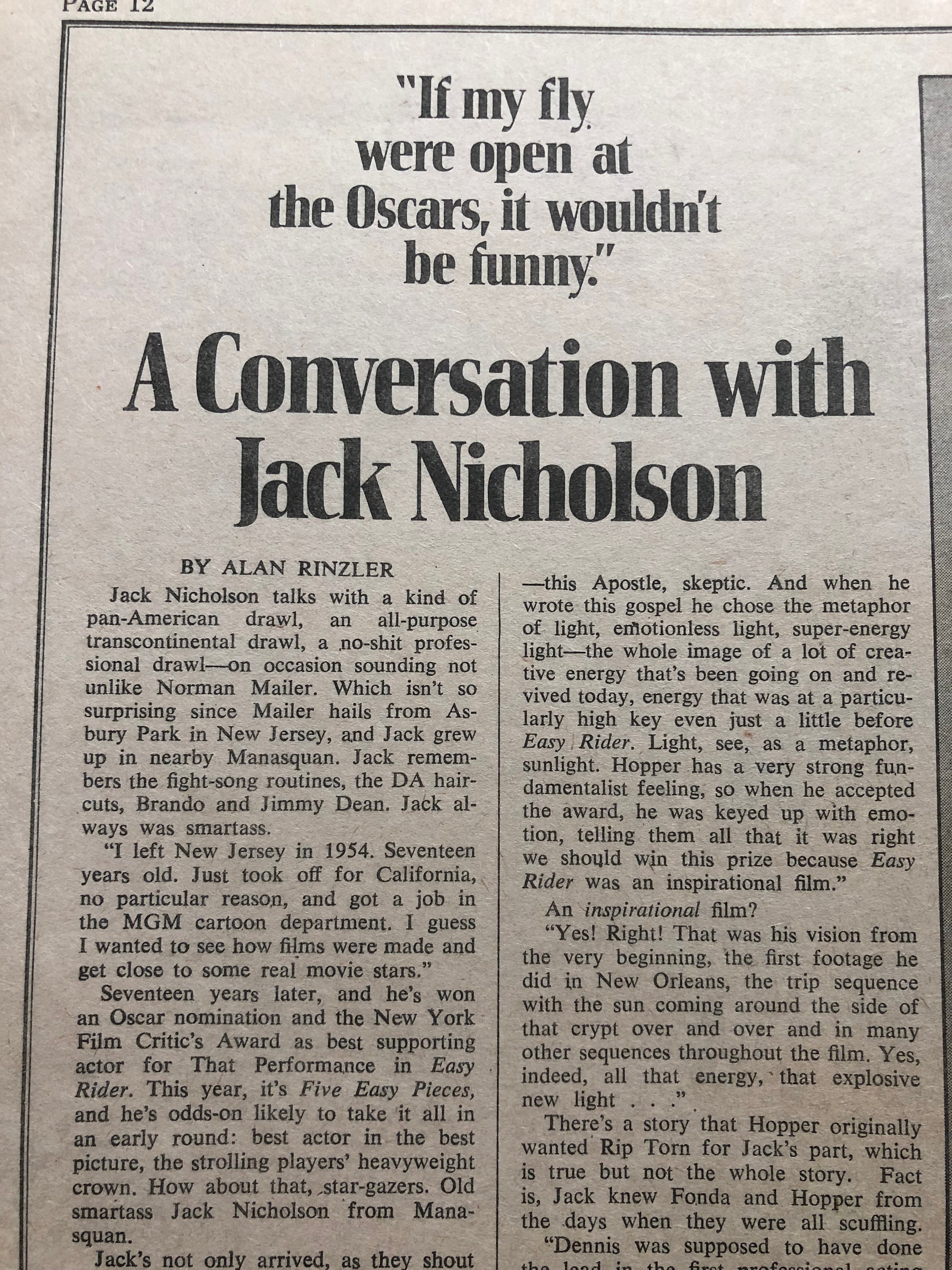 Rare Jack Nicholson Interview Addresses Health Rumors - 2qfxuja