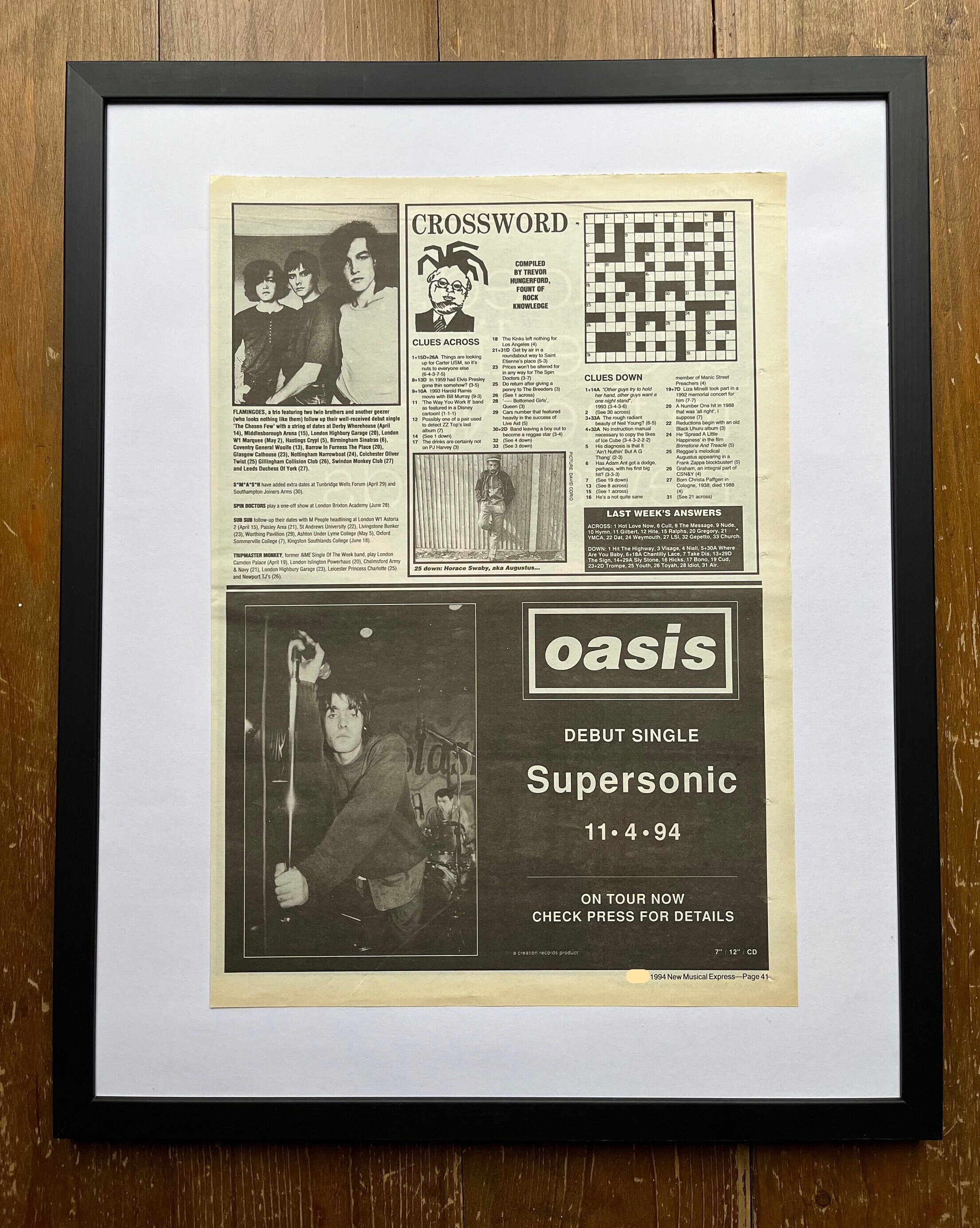 Oasis, Supersonic. Rare, Original, Authentic, Vintage Poster From