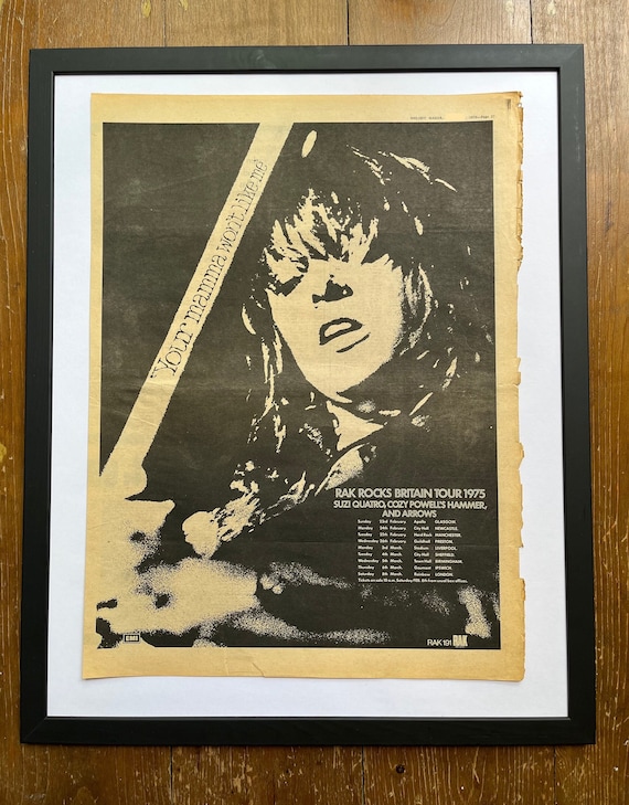 Suzi Quatro on Tour. Rare, Original, Authentic, Vintage Poster