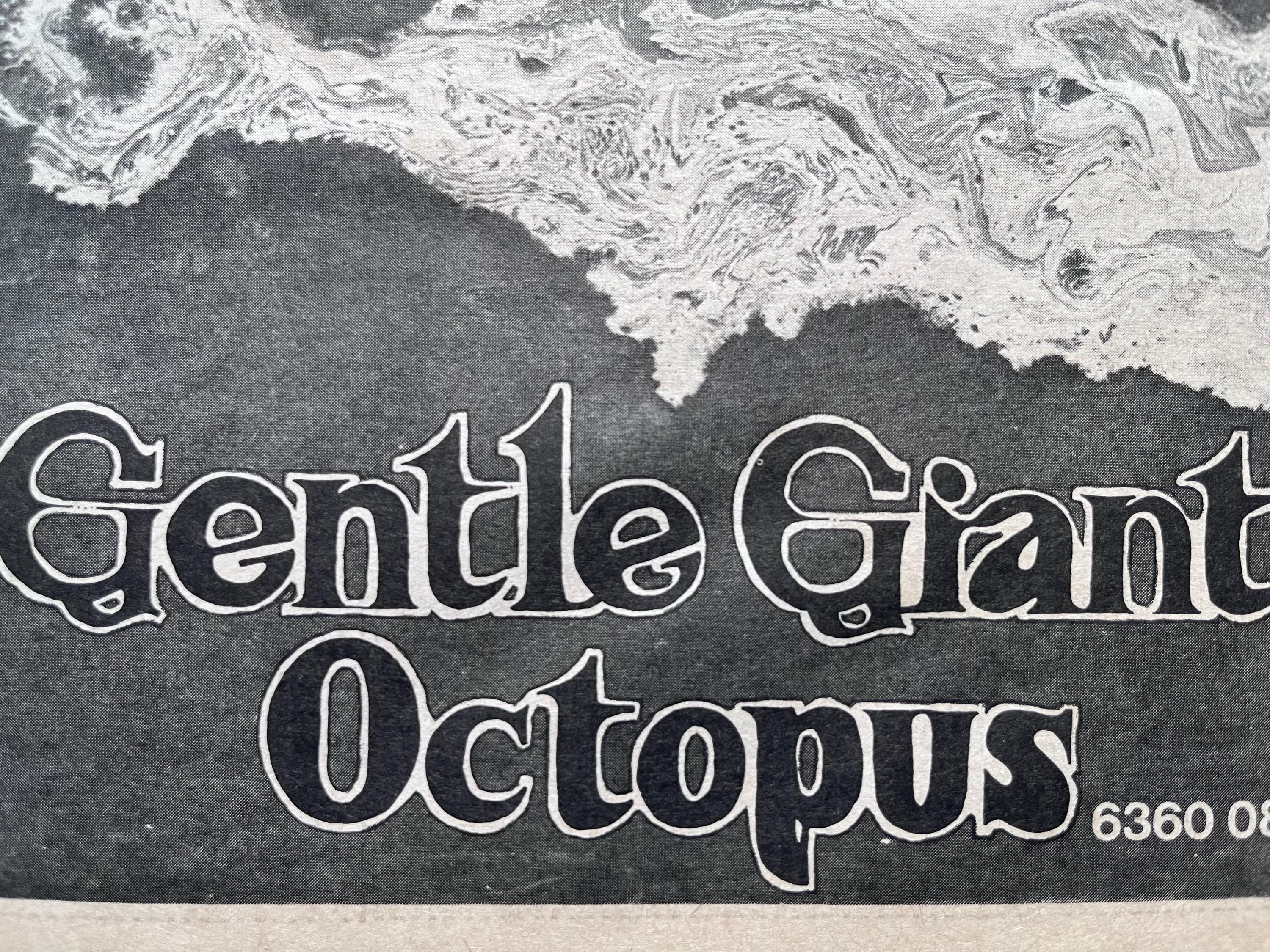 Gentle Giant, Octopus. Rare, Original, Authentic, Vintage Poster
