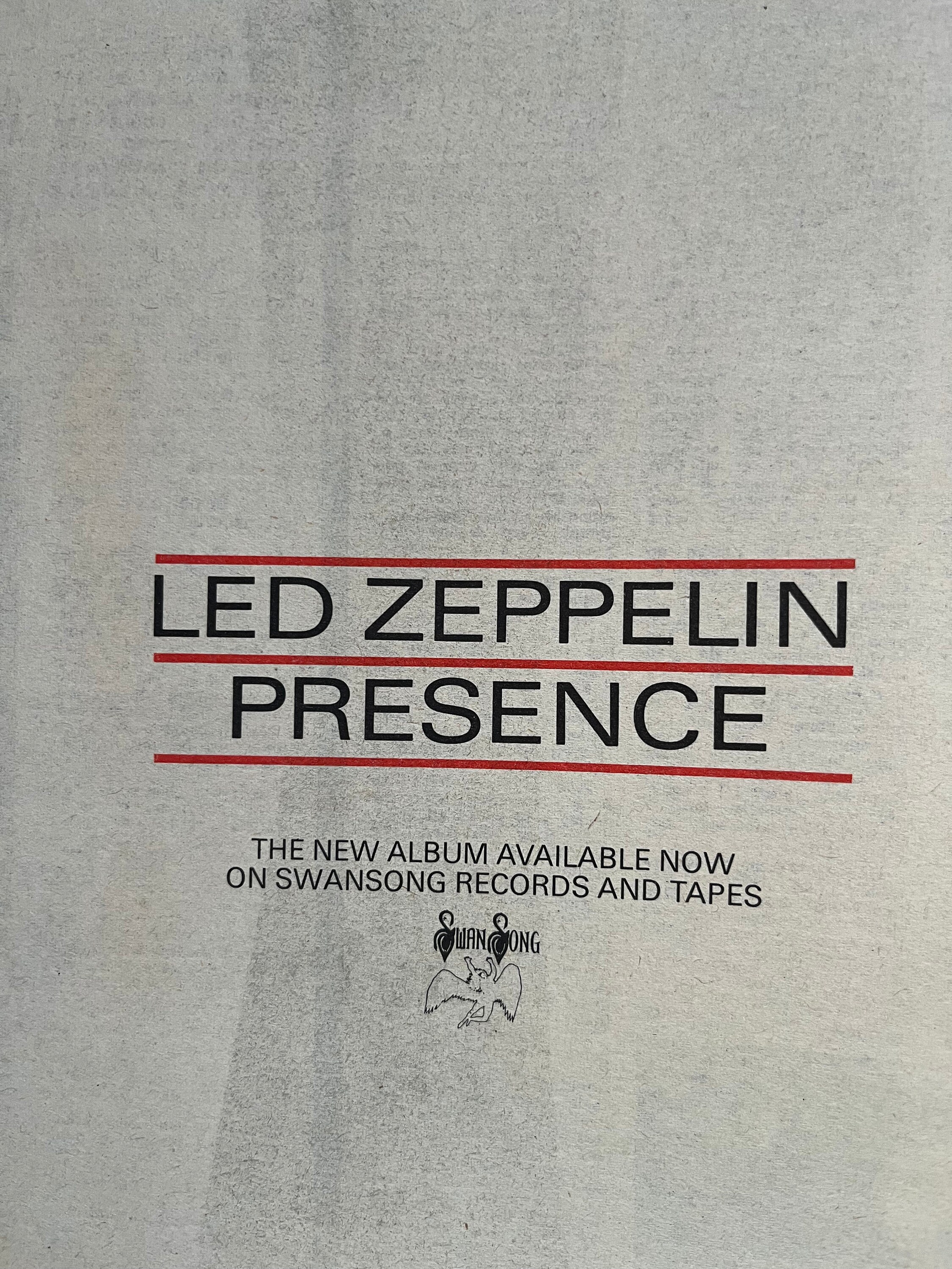 Led Presence Zeppelin - Vinyl (1976) Authentic, Zeppelin 