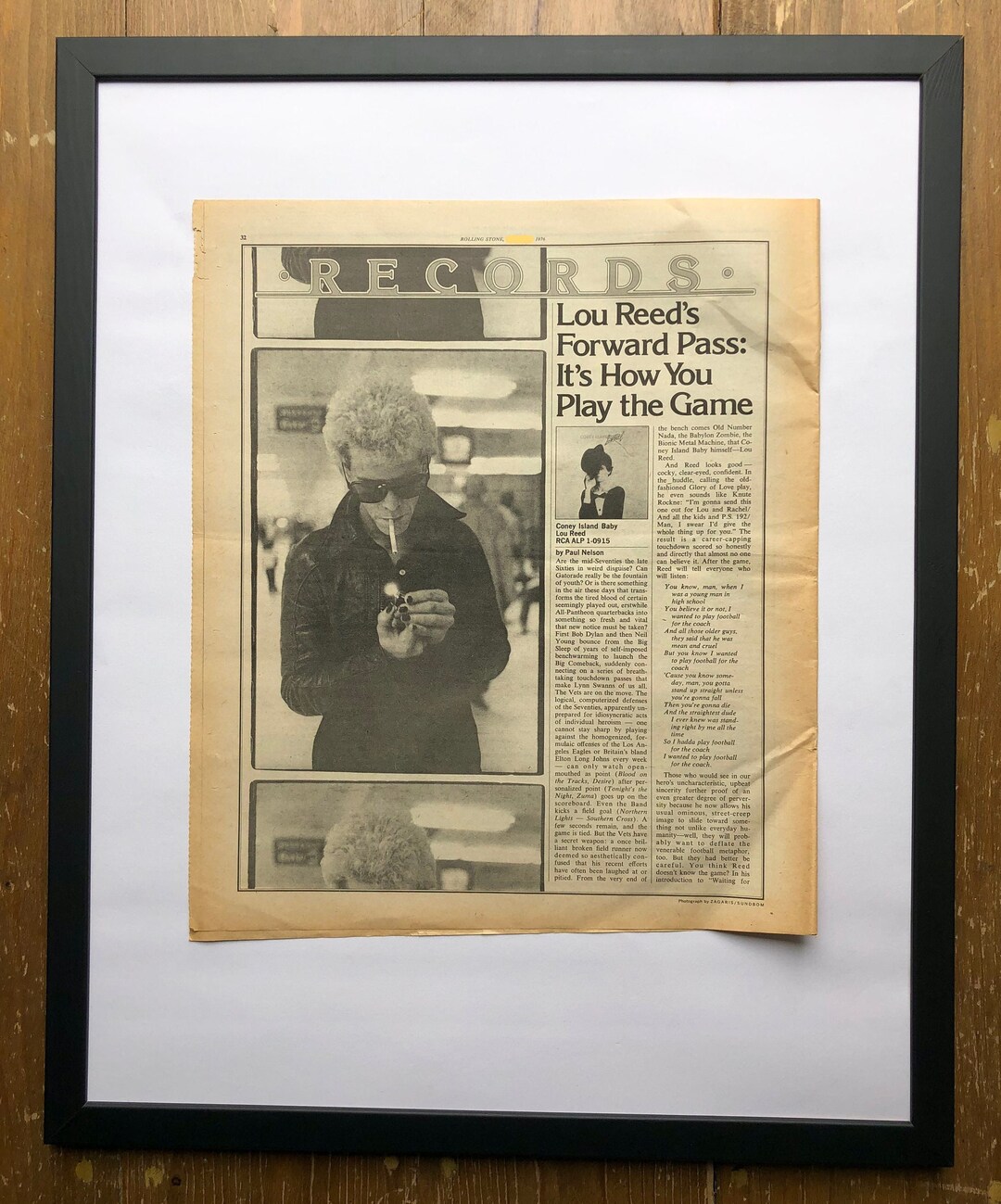 Lou Reed, Coney Island Baby Review. Rare, Original, Authentic, Vintage