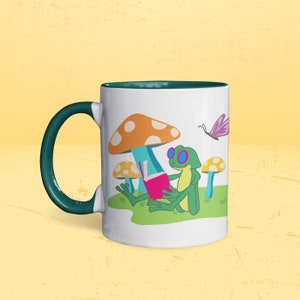 Tasse mignonne de grenouille | Tasse de champignon | Tasse à café/thé Cottagecore 11 oz
