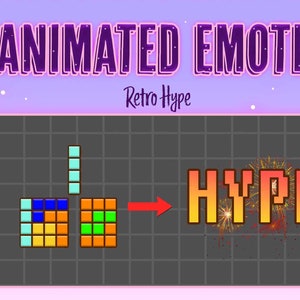 Animierte Emote || Retro HYPE Blocks Animierte || Twitch, Discord, Youtube