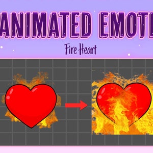 Animated Emote || Fire Heart Animated || Twitch, Discord, Youtube