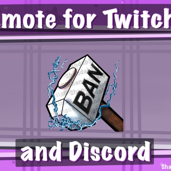 Twitch Emote || Ban Hammer Emote Electric || Ban Hammer für Twitch/YouTube/Discord