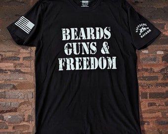 Patriotic Beard T-Shirt: 2nd Amendment, Veteran Gift