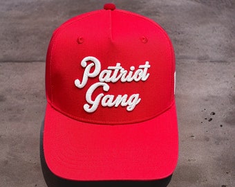 Gorra Patriot Gang, gorra snapback, gorra patriótica bordada, regalo para veteranos, gorra militar, gorra USA Pride, gorra conservadora, snapback roja