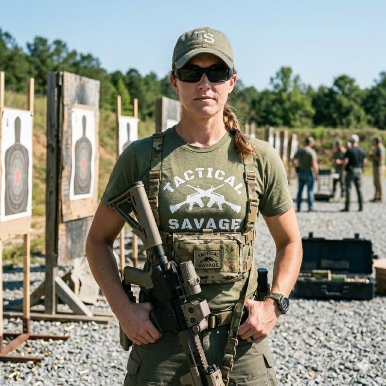 Tactical Savage Logo Shirt, Military Green & Black Tee, Veteran Gift, Tactical Apparel, Gun Shirt, Military Gift, Law Enforcement Tee image 4