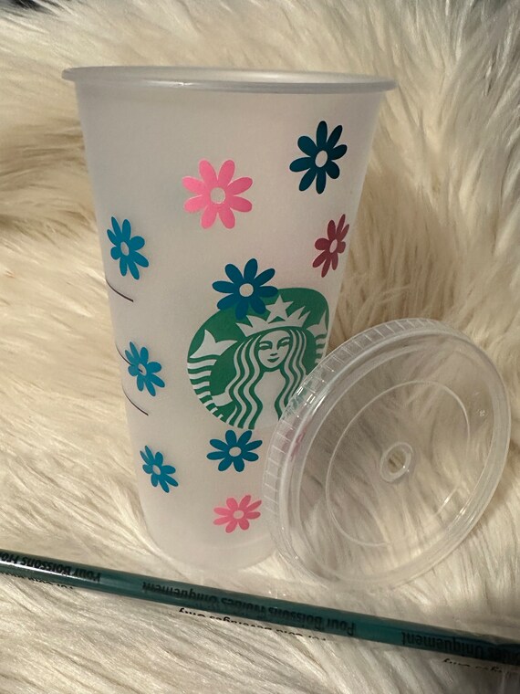 Flower Power Starbucks Venti Cold Cup | Reusable 24 oz Tumbler *D