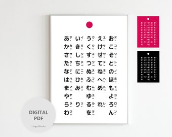 Japanese Alphabets | Japanese Phonetic | Hiragan and Katagana Posters | Japanese Learning Printables