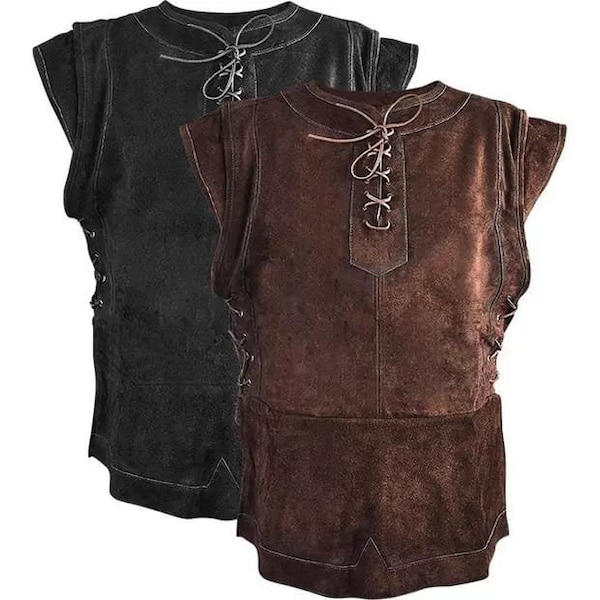 Medieval Vikings Shirt T-Shirt Roman Roma Greece Greek Spartacus Gladiator Leather Armor Clothes Dressing Cosplay Prop