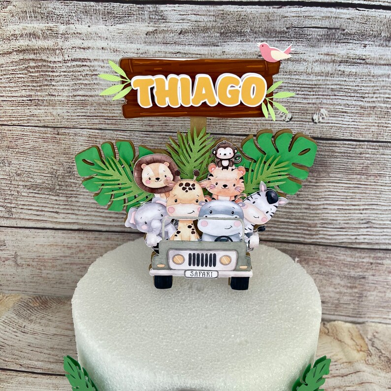 Safari Cake Topper Safari Birthday Birthday Decoration Baby Etsy