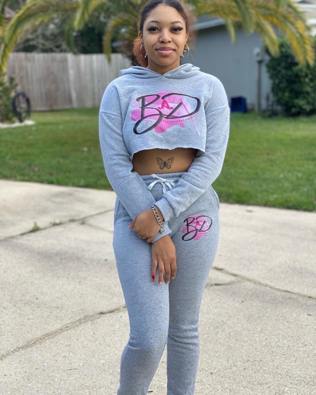 sweatpants with crop top