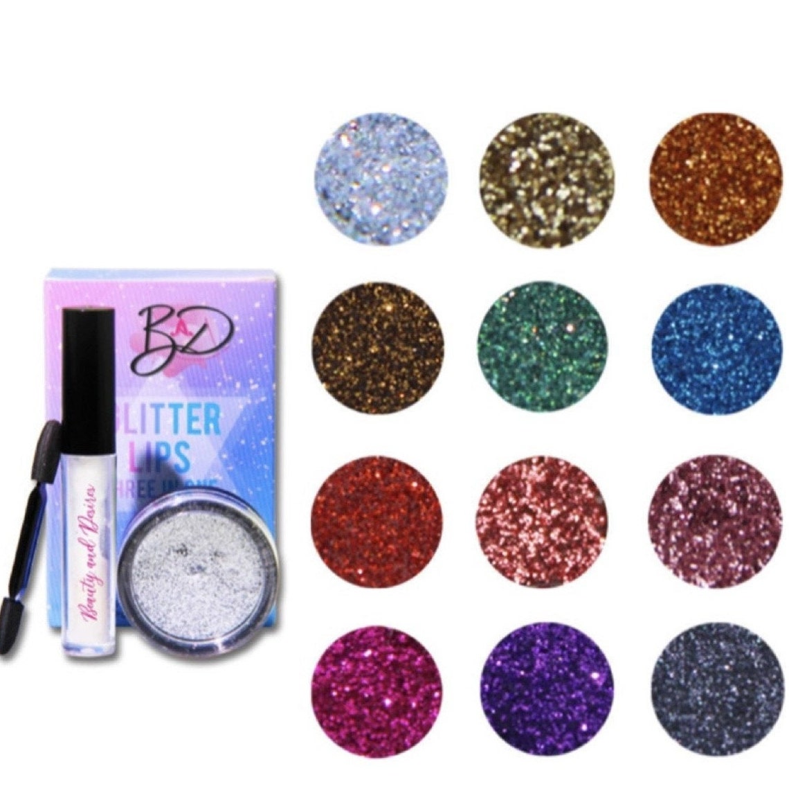 Glitter Lip Kit by B.A.D A variety of 12 Sparkling colors to Etsy