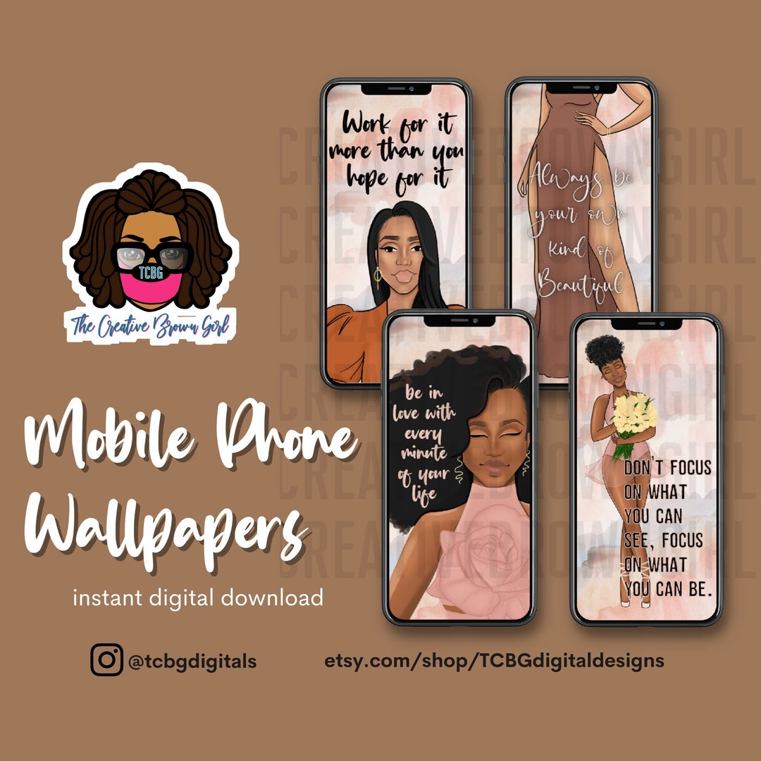 Black Girl iPhone Wallpaper Inspirational iPhone Wallpaper Etsy