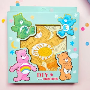 Kits de pintura de diamante Kawaii para crianças, arte de diamante 5D - pintura de diamante dos Ursinhos Carinhosos