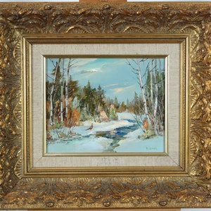 Lillian Jean McGeoch (1903–1992) Canadian Vintage Oil on Board Haliburton Landscape
