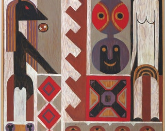 Isobelle Chestnut Reid (1903-1987) Canadian Fredericton Modernist Oil on Board 1942 Navajo