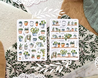 Indoor Jungle Sticker Blatt | Planen Sticker, Journal Sticker