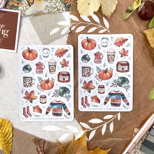 It’s Pumpkin Spice Season – Sticker Sheet | Planning Stickers, Stickers, Autumn stickers, Fall Stickers