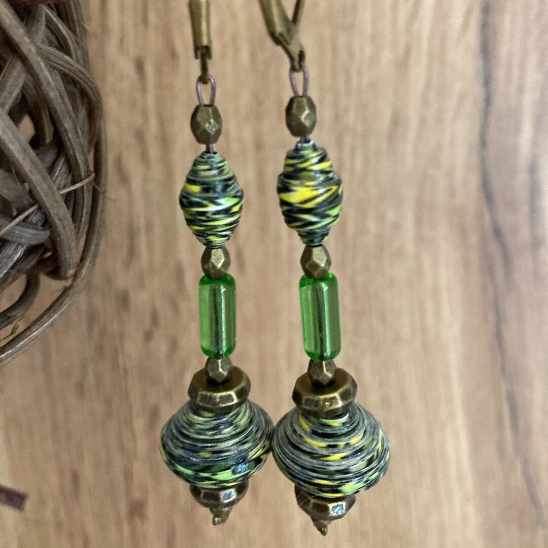 Paper Bead Earrings Etsy