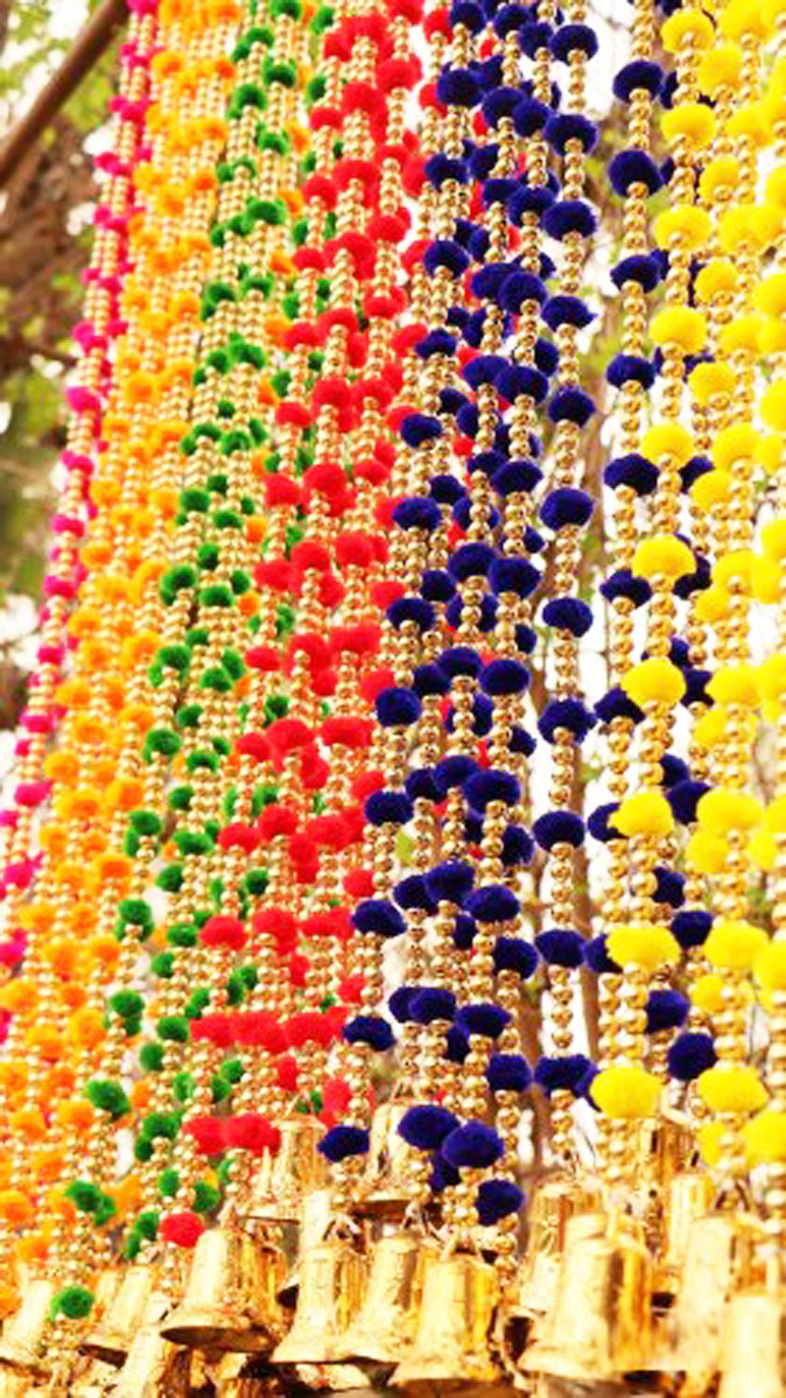 Diwali Garland Decoration Indian Handmade Pom Pom Marigold Etsy