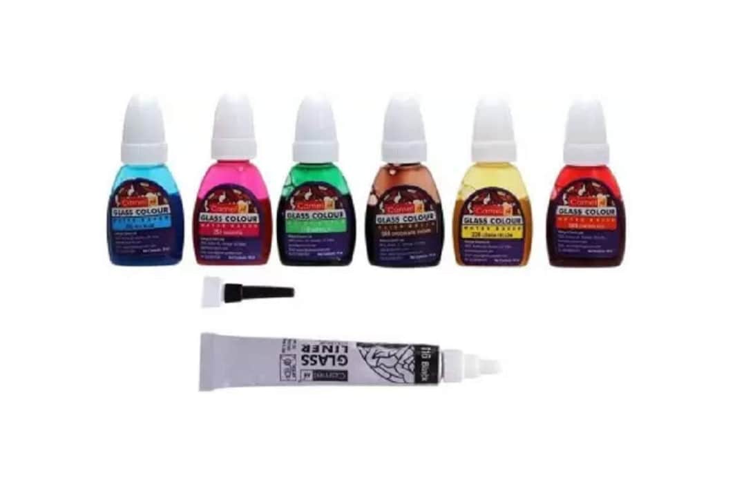 Camlin Kokuyo Solvent Based Glass Color 20ml Each, 5 Shades, Glass