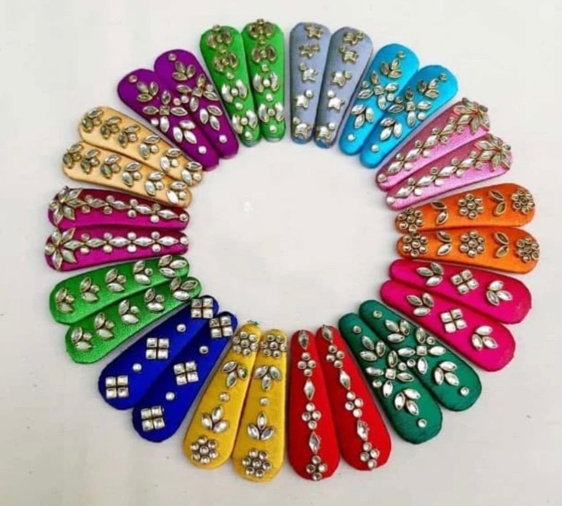 Silk Thread Hair Pin Silk Thread Hair Clip Maggam Work Etsy