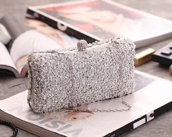 silver clutch bags for weddings