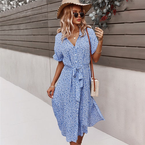 Short Sleeve Summer Women Maxi Dress Summer Floral Boho Sun - Etsy UK