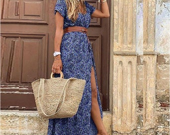 blue hippy dress