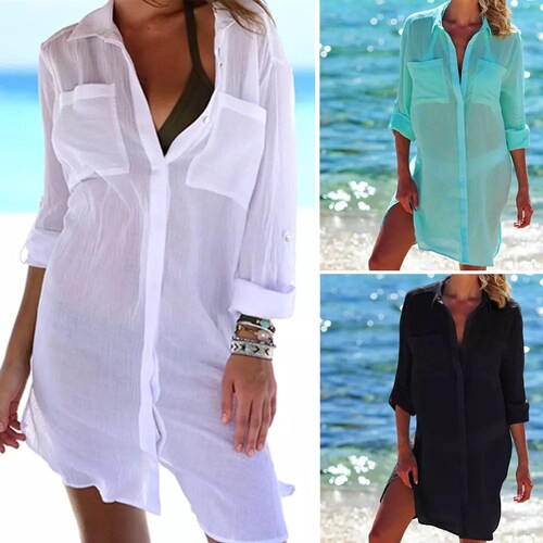 Cotton Tunics for Beach Women Swimsuit 