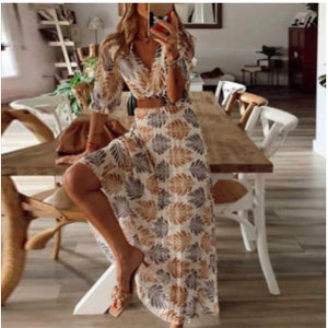 Women's Boho Pleated Dress with Belt