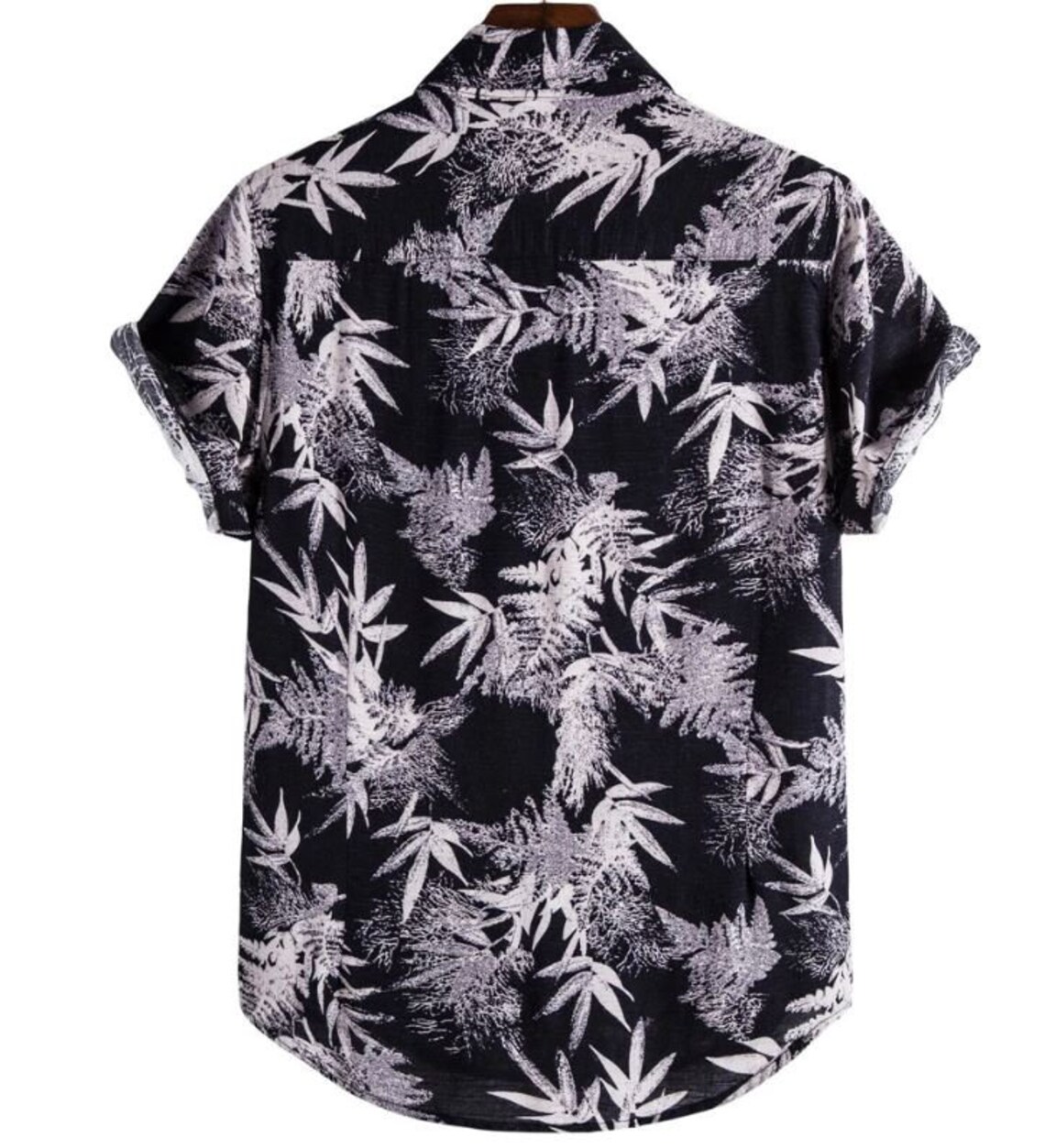 Mens Linen Short Sleeve Casual Hawaiian Shirt Etsy