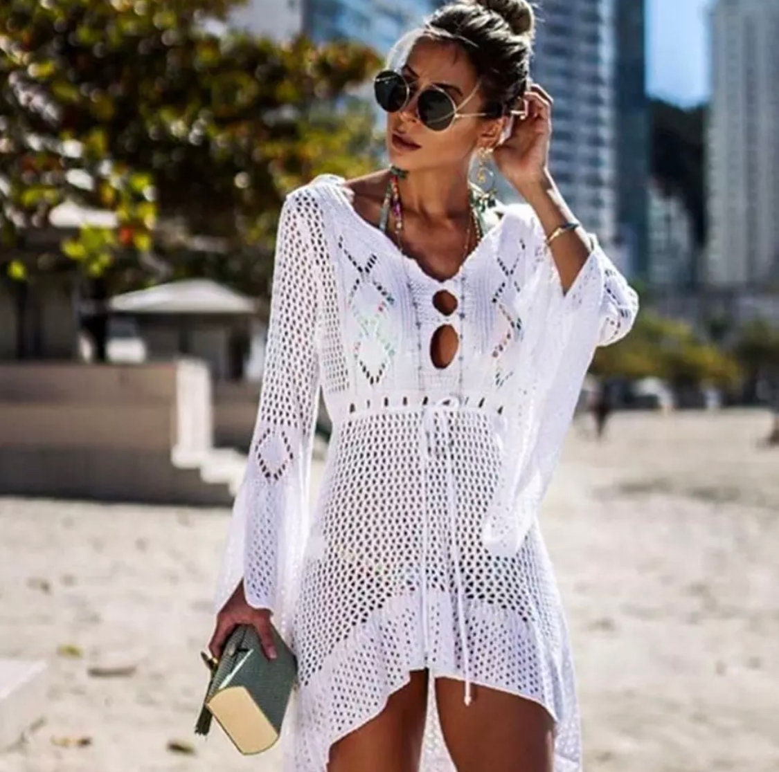 Knitted Beach Cover up Women Bikini 