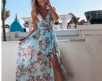 flower dress blue