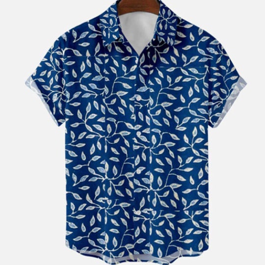 Disover Mens Hawaiian Blue shirt