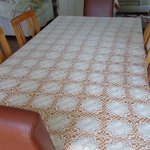 Beautiful Hand Made Rectangular Crochet Tablecloth