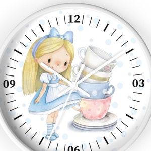 Alice In Wonderland Wall Clock, Alice Nursery Set, Toodler Room Decor, AW2022 Toddler Room Set