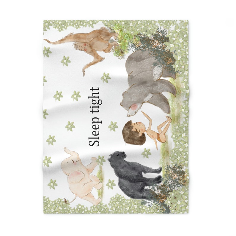 Jungle Book Baby Blanket, New Born Baby Gift, Baby Shower Gift, Neutral